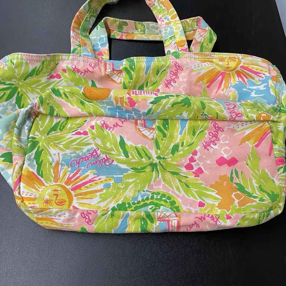 Lilly Pulitzer Sunshine State Palm Beach Tote Canvas Key Largo Large Bag Florida - Picture 5 of 11